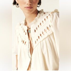 BASH EYELET COTTON BLOUSE